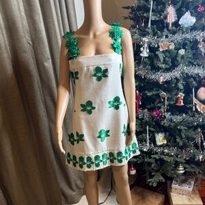 Alexis Green and White Midi Dress